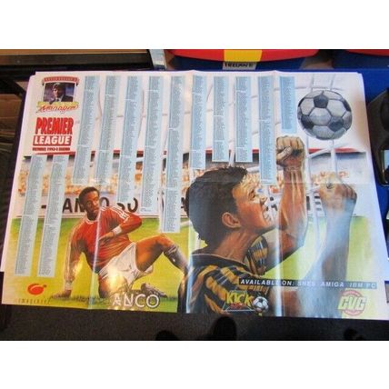 Kevin Keegans Player Manager Premier League Fixtures List 1993/94 Poster 59x84cm