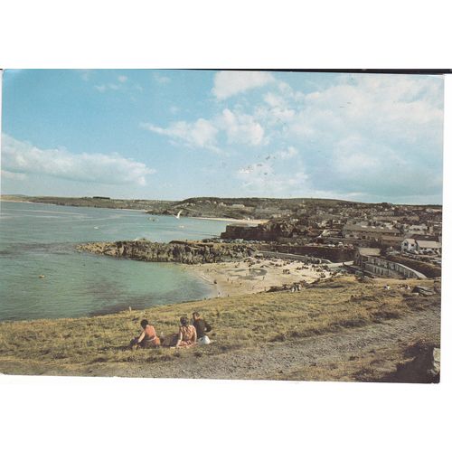Porthmeor Beach Viewd From The Island St Ives Cornwall Postcard (CR73401)