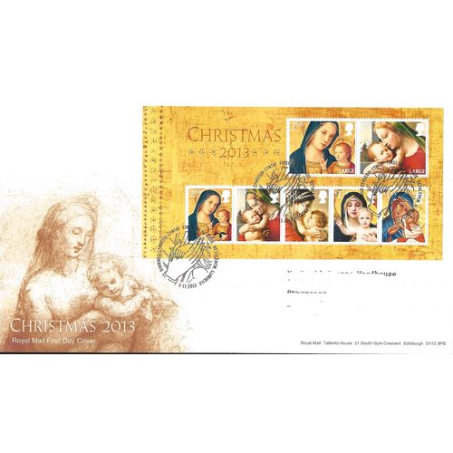 Great Britain SG MS3549 FDC: Christmas: Madonna and Child Paintings.