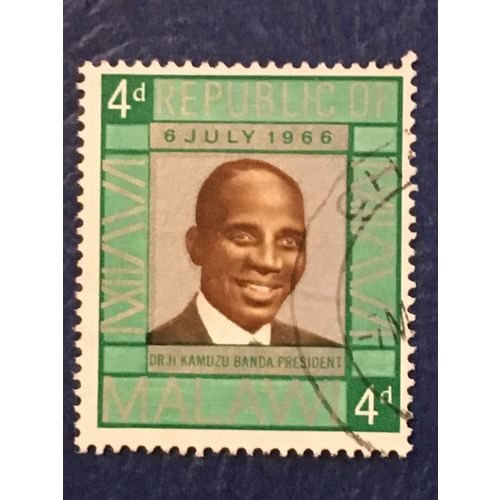 Malawi 1966 Republic Day 4d President Banda Used SG 268 Sc 58 postage Stamp #3