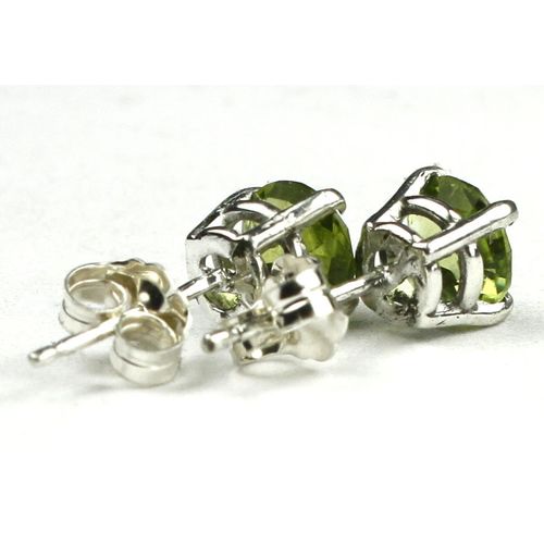 Peridot, 925 Sterling Silver Post Earrings, SE012