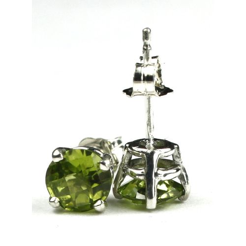 Peridot, 925 Sterling Silver Post Earrings, SE012