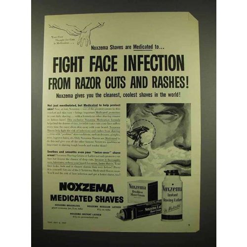 1957 Noxzema Shave Cream Ad - Fight Face Infection