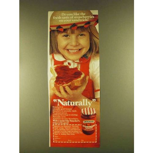 1980 Smucker's Strawberry Preserves Ad - Fresh Taste