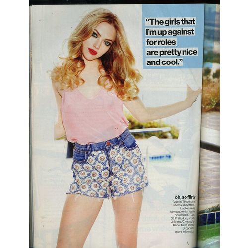 Glamour Magazine AMANDA SEYFRIED 2012 Sex, Shopping, Guys ZAC EFRON, CHRIS PINE