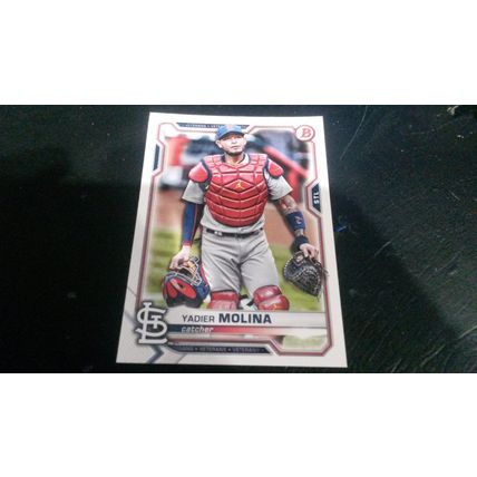 2021 Bowman Card # 042 Yadier Molina Mint (9) St Louis Cardinals