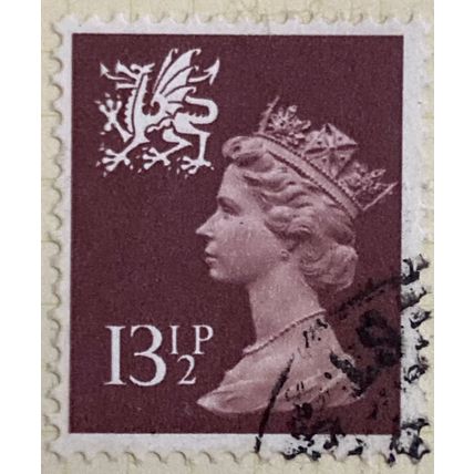 Great Britain QEII 1980 Wales 13½p Purple Brown Used SG W33 Sc WMMH22 stamp