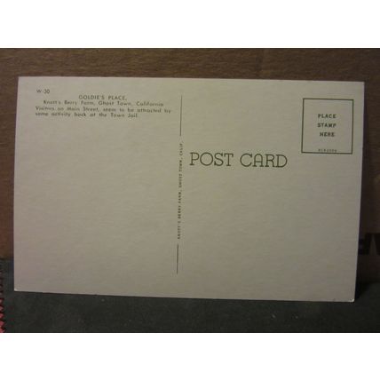 GOLDIE'S, GHOST TOWN, KNOTT'S BERRY FARM, BUENA PARK unused postcard =