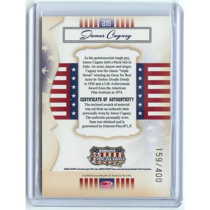 James Cagney Costume Card 159/400 Donruss Americana #215