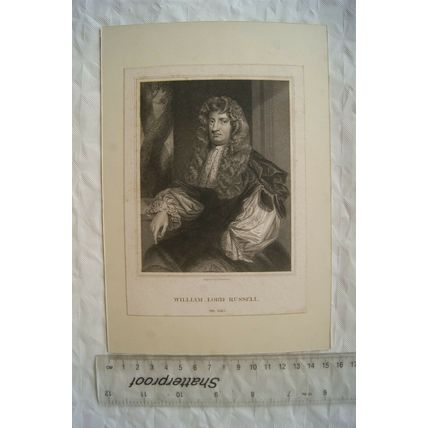 Vintage engraving - William, Lord Russell, Ob. 1683
