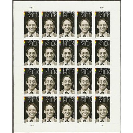 Harvey Milk Sheet of 20 - Current Rate Stamps Scott 4906