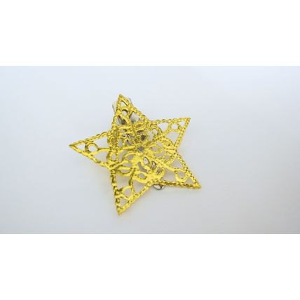 Small silver or gold tone metal star alligator hair claw clip clamp fine hair