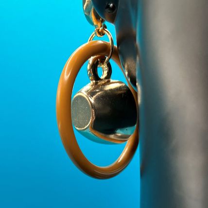 Earrings Large 14K Gold Plated Exaggerated Coffee Cup #646