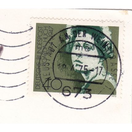 Neustadt an der Weinstrasse Postmark Germany 1975 on Ricarda Huch 40pf VGC