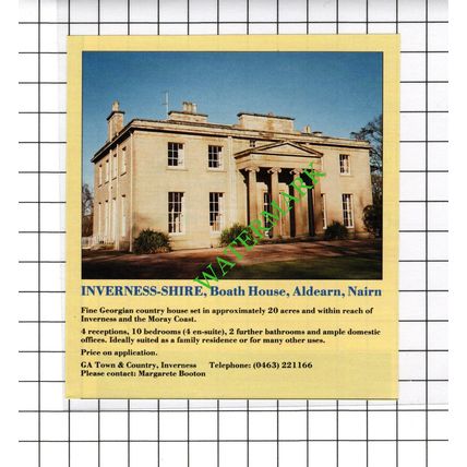Boath House Aldearn Nairn House Sale Advert - - 1991 Cutting