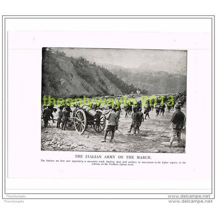 THE ITALIAN ARMY ON THE MARCH, ITALY, BOOK ILLUSTRATION c1914