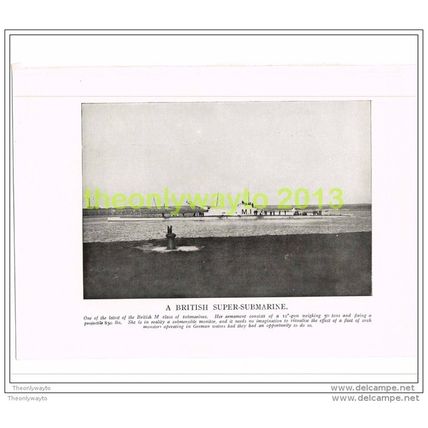 BRITISH SUPER-SUBMARINE (M CLASS), PHOTO BOOK ILLUSTRATION c1914