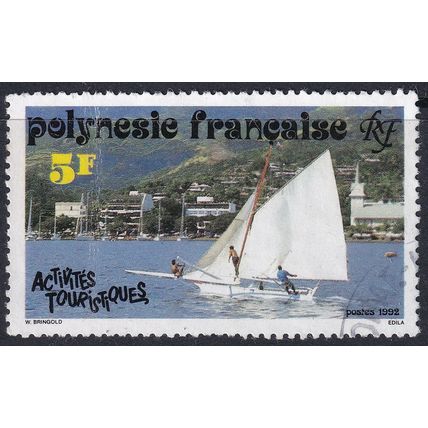 French Polynesia 1992 SG 635 Used - Boats/Yachts (D-100 (23))
