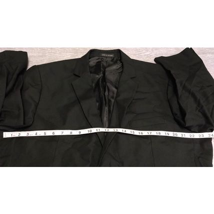 Jones New York Mens Blazer Black S46 Button Sleeve Inner Pockets Back Slit