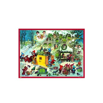 11689 - Korsch Advent - Elves with Gifts - 11.5"H x 15.5"W x .1"D