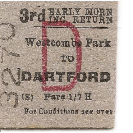 B.R. Edmondson Ticket - Westcombe Park to Dartford