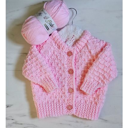 Hand Knitted Cardigan in Pink Chunky Wool to fit 18-24 months BRAND NEW