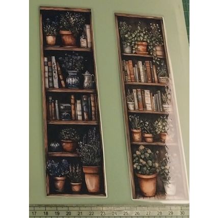 Vintage Bookshelf Bookmarks Book Markers Gift For Reader (X4)