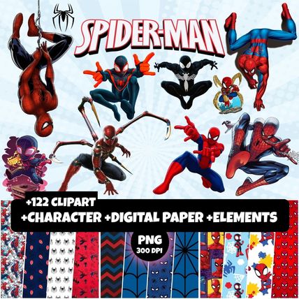 kit 122 Spiderman Clipart, Spiderman Png, Superhero png