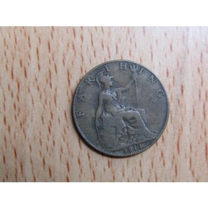 GB 1914 George V Farthing Coin