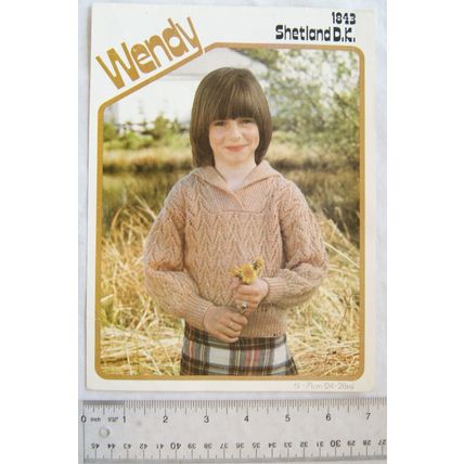 Vintage: Wendy 1843 girl's sweater, Shetland DK, 61-71 cm, 24-28 inch