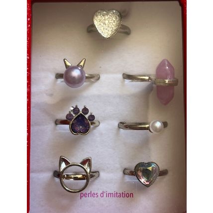 GIRLS RING SET - HEARTS & CATS (CLAIRES ACCESSORIES)