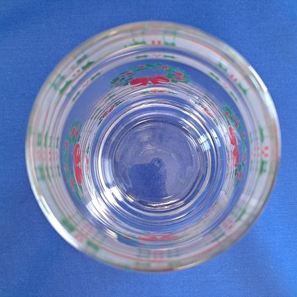 Lot 4 Indiana Glass VICTORIAN CHRISTMAS TUMBLERS 14 oz Wreath Holly Ribbon Drink