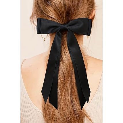 Black Double Bow Knot Alligator Hair Clip