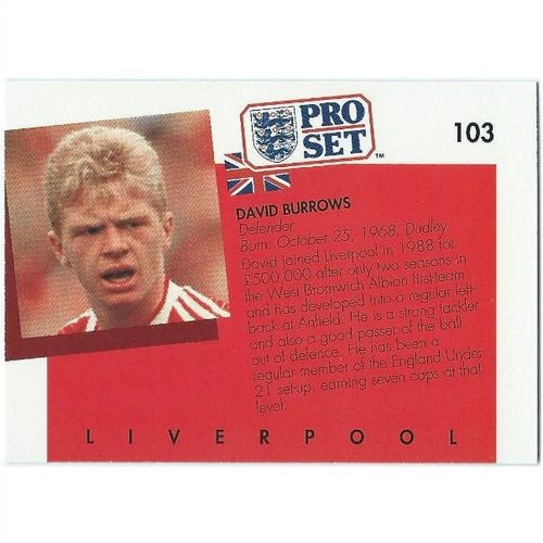 1990/1991 Pro Set Footbal - #103 - David Burrows