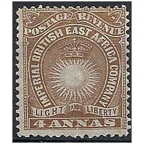 British East Africa 1890 SG9 4a Yellow-Brown Mounted Mint . .