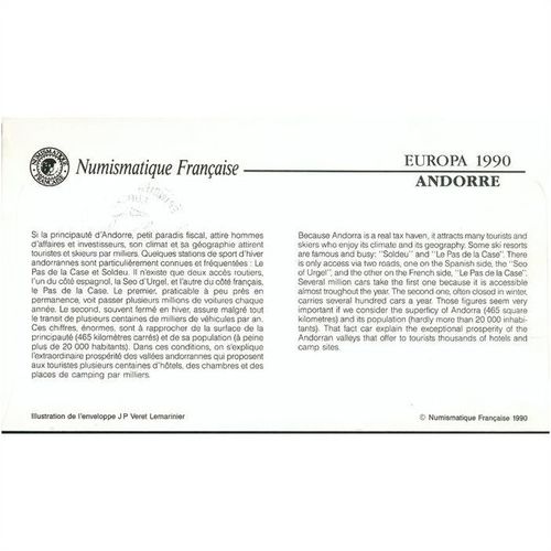 Andorra FDC 1990 - SG F427-F428 - Europa Post Office Buildings