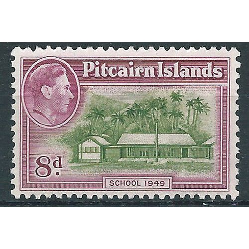 Pitcairn Island 1951 SG6a 8d Olive-Green & Magenta Mounted Mint....