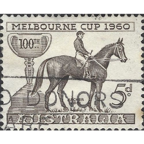 AUSTRALIA, HORSES, Archer, Melbourne Cup, white 1960, 5d, #6