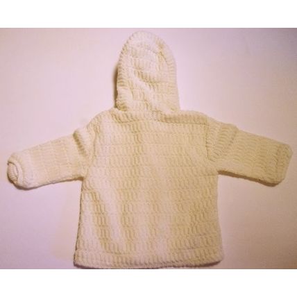 Vintage Hooded Baby Sweater Yellow with White Trim Size Medium Made in Portugal