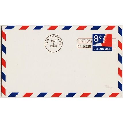 USA. FDC Postal Card. 8c Air Mail. Pre-Stamped. Used