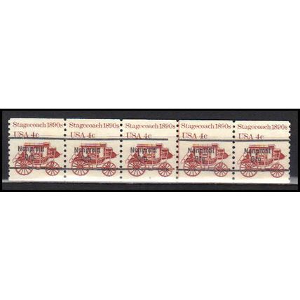 1898Ab 4c Stagecoach Fine MNH Dry Gum PNC 5/5 Line Gap AA0036