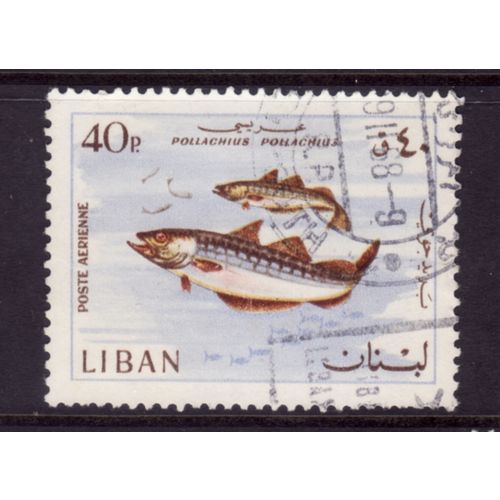LEBANON 1967 ANIMALS AND FISHES 40p POLLACK SG 1000 FINE USED