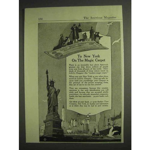 1917 A.B.A. Traveler's Cheques Ad - To New York