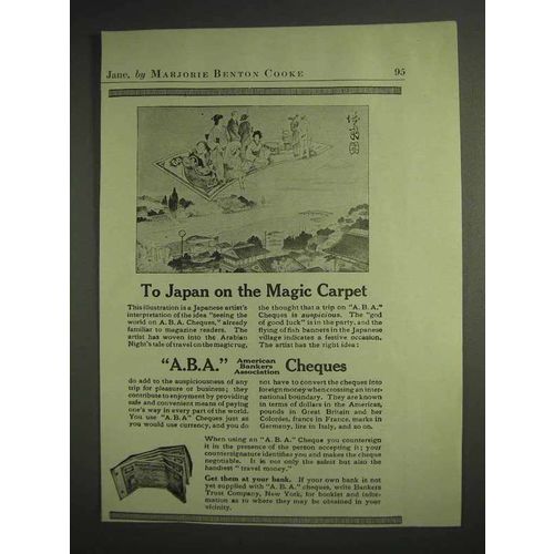 1917 A.B.A. Traveler's Cheques Ad - To Japan