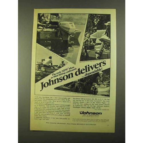 1968 Johnson Sea-Horse Outboard Ad - 1-1/2, 3, 6, 9-1/2