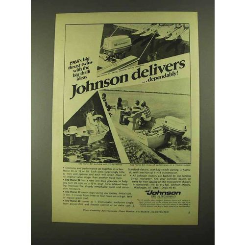 1968 Johnson Sea-Horse Outboard Motor Ad - 40, 20, 33