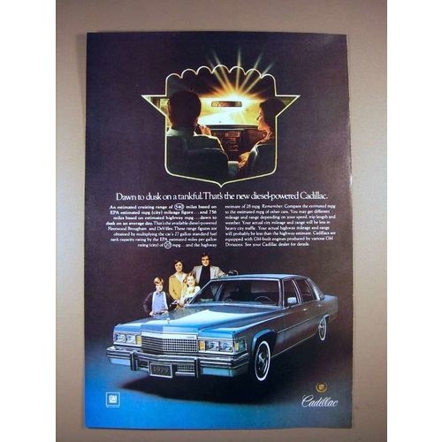 1979 Cadillac Car Ad - Dawn to Dusk, Diesel-Powered