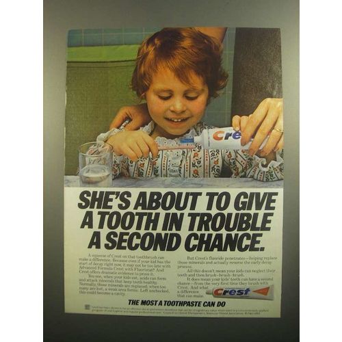 1984 Crest Toothpaste Ad - A Tooth in Trouble
