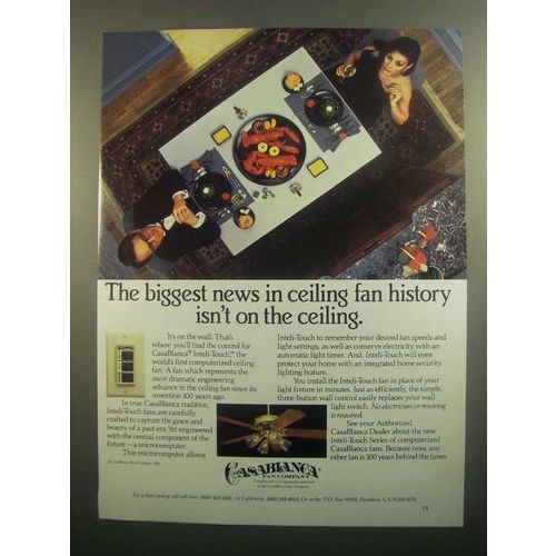 1984 Casablanca Inteli-Touch Fan Ad - Biggest News