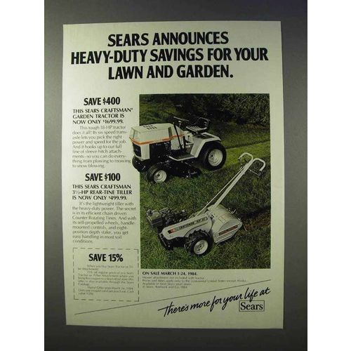 1984 Craftsman Garden Tractor, Rear-Tine Tiller Ad